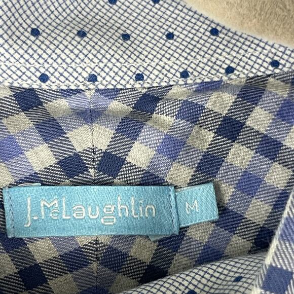 J McLaughlin Shirt Lot of 3 Mens Medium Check Plaid Button Up Cotton Flip Cuff - Picture 9 of 16